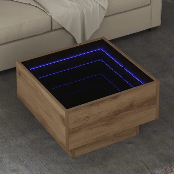 vidaXL Soffbord>Kaffeebord artisan ek 50 x 50 x 30 cm Konstruerat trä