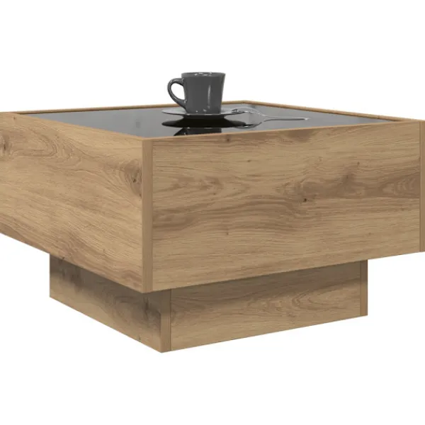 vidaXL Soffbord>Kaffeebord artisan ek 50 x 50 x 30 cm Konstruerat trä