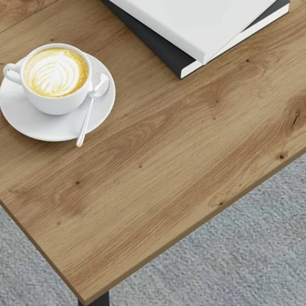 vidaXL Soffbord>Kaffeebord Artisan Ek 80 x 80 x 45 cm Konstruerat trä