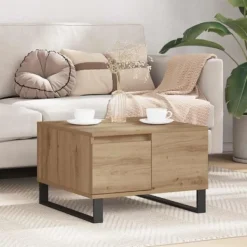 vidaXL Soffbord>Kaffeebord Artisan Ek 55 x 55 x 36,5 cm Konstruerat trä