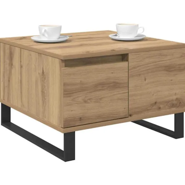 vidaXL Soffbord>Kaffeebord Artisan Ek 55 x 55 x 36,5 cm Konstruerat trä