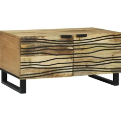 vidaXL Sideboards>Kaffeebord Brun och svart 80 x 50 x 40 cm Massivt akaciaträ