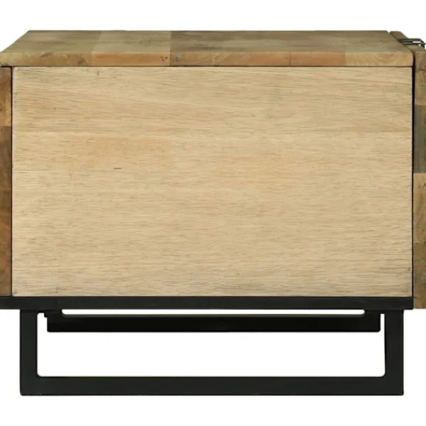 vidaXL Sideboards>Kaffeebord Brun och svart 80 x 50 x 40 cm Massivt akaciaträ