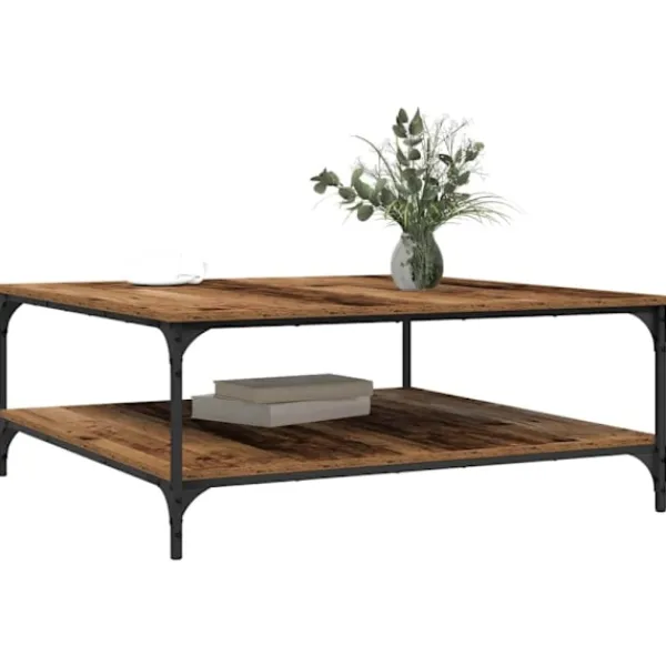 vidaXL Soffbord>Kaffeebord Gammalt trä 100 x 100 x 40 cm Konstruerat trä