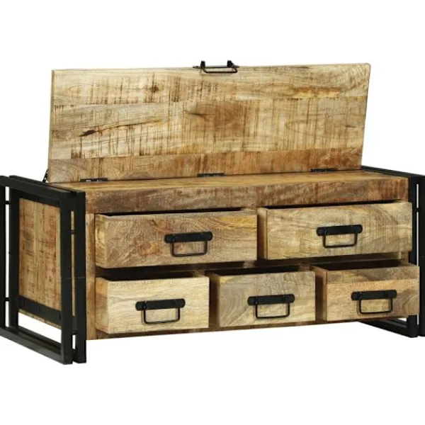 vidaXL Byråer>Kaffeebord med låda Brun 90 x 50 x 38 cm Massivt mangoträ