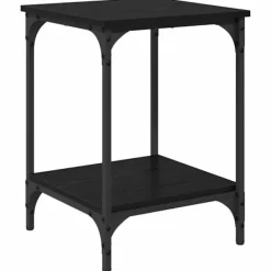 vidaXL Småbord>Kaffeebord Svart Ek 40 x 40 x 55 cm Konstruerat trä