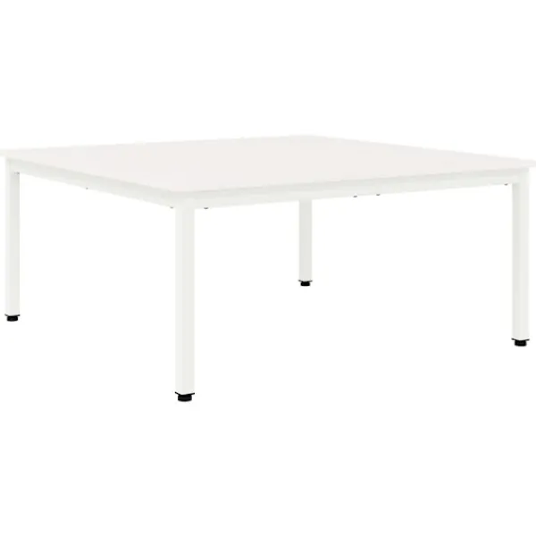 vidaXL Soffbord>Kaffeebord Vit 100 x 100 x 45 cm Massiv furu