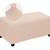 Sittpuffar>Khaki,M Stretch fotpallsskydd, Ottoman-skydd, halkfri puff
