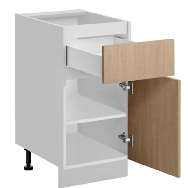 Skåp>Köksunderskåp - Deconation - Köksunderskåp med låda "Roma" - Vit/Beige - L 40 x H 81 x P 45 cm