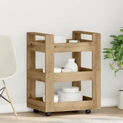 vidaXL Köksö>Köksvagn Artisan Ek 60 x 45 x 80 cm Konstruerat trä