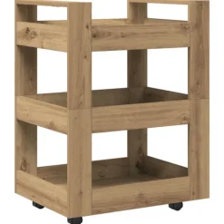 vidaXL Köksö>Köksvagn Artisan Ek 60 x 45 x 80 cm Konstruerat trä