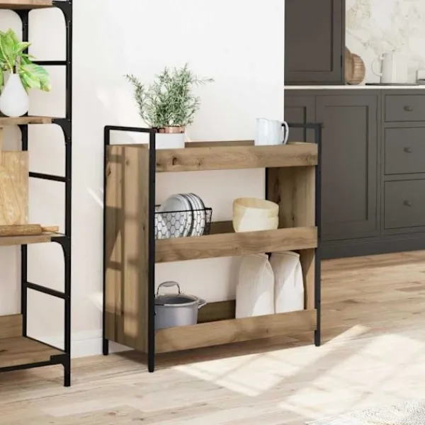 vidaXL Köksö>Köksvagn Artisan Ek 70 x 30 x 82 cm Konstruerat trä