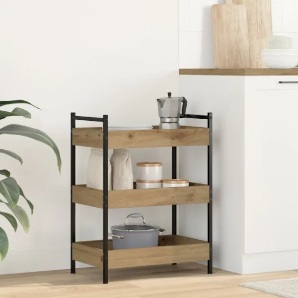 vidaXL Köksö>Köksvagn Artisan Ek 50 x 30 x 70 cm Konstruerat trä