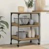 vidaXL Köksö>Köksvagn Artisan Ek 60 x 41 x 80.5 cm Konstruerat trä