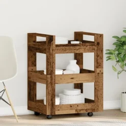vidaXL Köksö>Köksvagn Ekträ 60 x 45 x 80 cm Konstruerat trä
