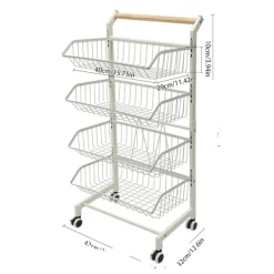 OEM Köksö>Köksvagn, Fyra nivåer, Hållbar design i kolstål,VIT