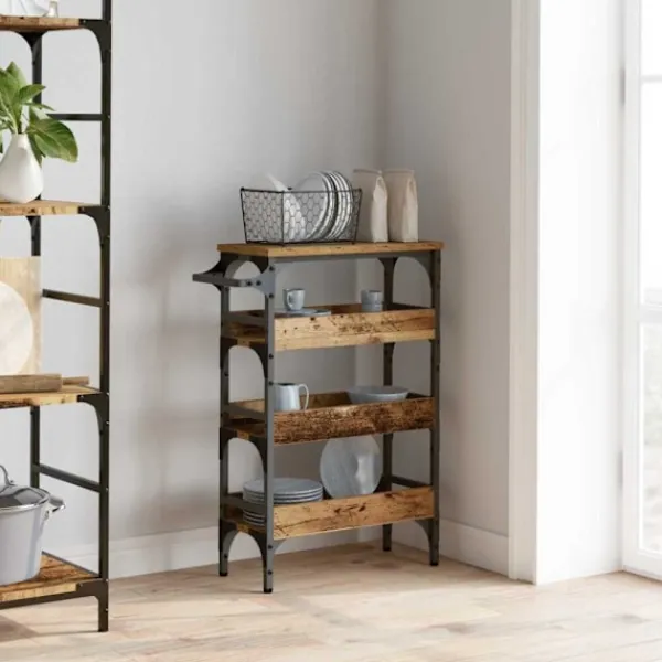 vidaXL Köksö>Köksvagn Gammalt trä 53 x 20 x 76 cm Konstruerat trä
