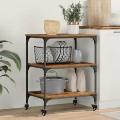 vidaXL Köksö>Köksvagn Gammalt trä 60 x 41 x 76 cm Konstruerat trä