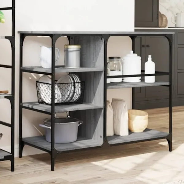 vidaXL Köksö>Köksvagn grå sonoma 100x45x89,5 cm konstruerat trä