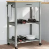 vidaXL Köksö>Köksvagn MONZA 60x40x88,5 cm massivt furu