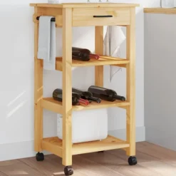 vidaXL Köksö>Köksvagn MONZA 48x40x88,5 cm massivt furu