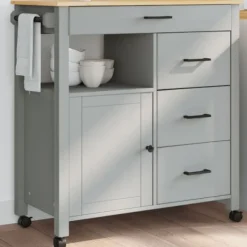 vidaXL Köksö>Köksvagn MONZA 84x40x88,5 cm massivt furu