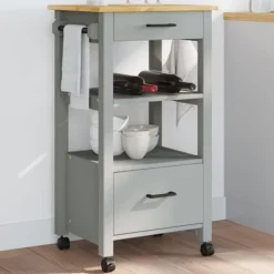 vidaXL Köksö>Köksvagn MONZA 48x40x88,5 cm massivt furu
