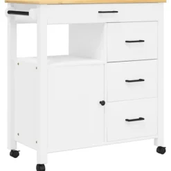 vidaXL Köksö>Köksvagn MONZA 84x40x88,5 cm massivt furu