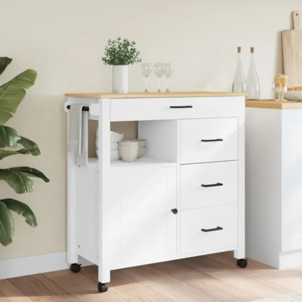vidaXL Köksö>Köksvagn MONZA 84x40x88,5 cm massivt furu