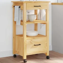 vidaXL Köksö>Köksvagn MONZA 48x40x88,5 cm massivt furu