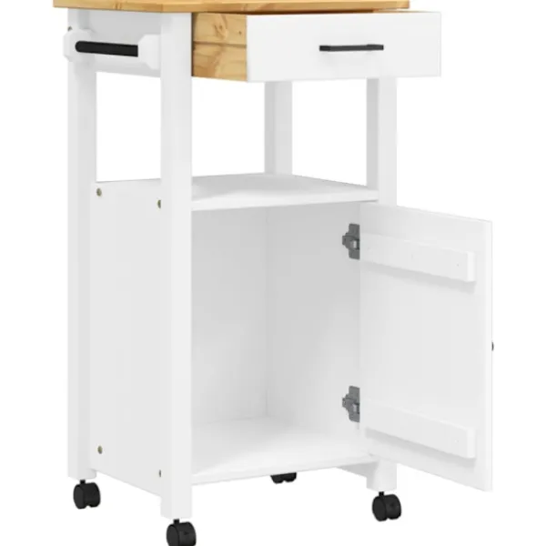 vidaXL Köksö>Köksvagn MONZA 48x40x88,5 cm massivt furu