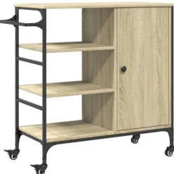 vidaXL Köksö>Köksvagn sonoma-ek 87,5x38,5x84,5 cm konstruerat trä