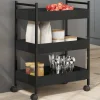 vidaXL Köksö>Köksvagn svart 50x30x70 cm konstruerat trä