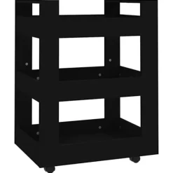 vidaXL Köksö>Köksvagn svart 60x45x80 cm konstruerat trä