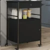 vidaXL Köksö>Köksvagn svart 56x43x89,5 cm konstruerat trä