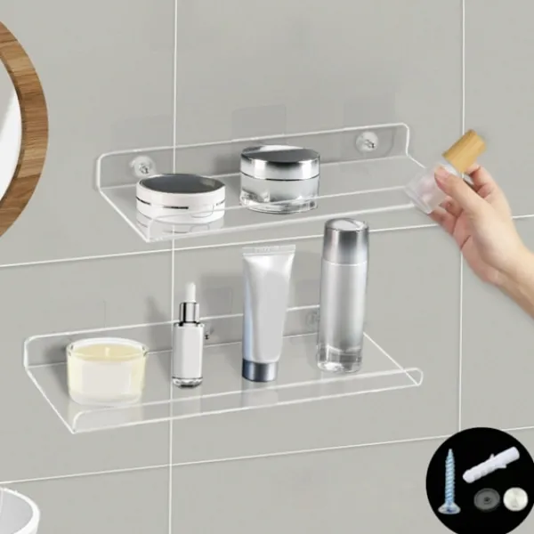 Hyllor>Klar akrylhylla osynlig flytande vägg bokhylla osynlig kryddhylla för album Modern bildhylla display A