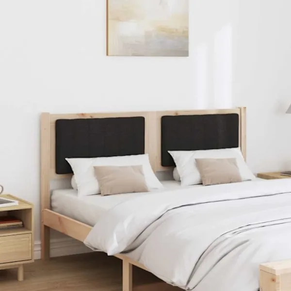 vidaXL Sängar>Klädd sänggavel med huvudgavel Brun 135 cm Massiv furu