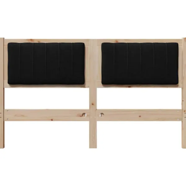 vidaXL Sängar>Klädd sänggavel med huvudgavel Brun 135 cm Massiv furu