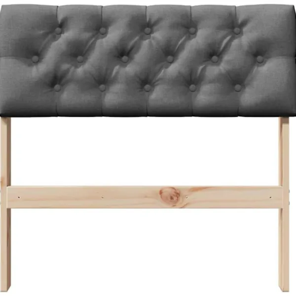 vidaXL Sängar>Klädd sänggavel Mörkgrå 75 cm Massiv furu