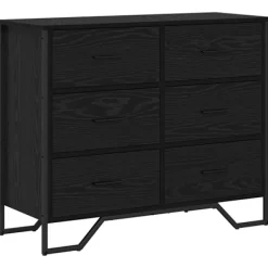 vidaXL Byråer>Kommode med låda med lagring 2 pcs Svart Ek 91 x 35,5 x 74,5 cm