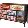 AKTIVE Byråer>Kommodesk - AKTIV - Vintage - 8 Lådor - 103x30x77 cm - Svart Metall