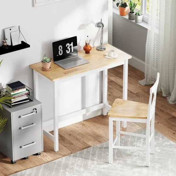 Northio Matbord>Kompakt barbord för 2, ekfinish, gummiträ