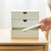 Byråer>Kompakt sminkförvaring med 3 lådor - Förvaringslådor för kosmetika, tandvårdsartiklar, badrum, studentrum, skrivbord