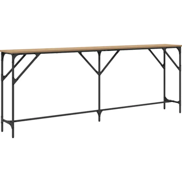 vidaXL Småbord>Konsolbord artisan ek 200 x 29 x 75 cm