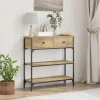 vidaXL Småbord>Konsolbord Artisan Ek 72,5 x 25 x 75 cm Konstruerat trä