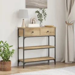 vidaXL Småbord>Konsolbord Artisan Ek 72,5 x 25 x 75 cm Konstruerat trä