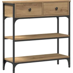 vidaXL Småbord>Konsolbord Artisan Ek 72,5 x 25 x 75 cm Konstruerat trä