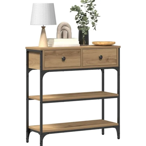 vidaXL Småbord>Konsolbord Artisan Ek 72,5 x 25 x 75 cm Konstruerat trä