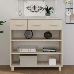vidaXL Sideboards>Konsolbord HAMAR honungsbrun 90x35x90 cm massiv furu
