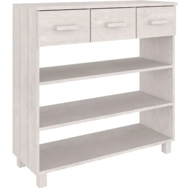 vidaXL Byråer>Konsolbord HAMAR vit 90x35x90 cm massiv furu